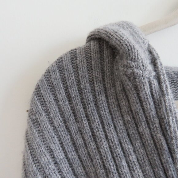 Gray Ribbed Women's Sweater - Picture 5 of 16